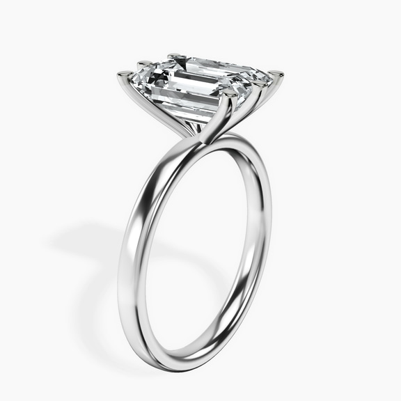 18kt White Gold Six Prong Solitaire 2mm Lab Diamond Ring standing product image one