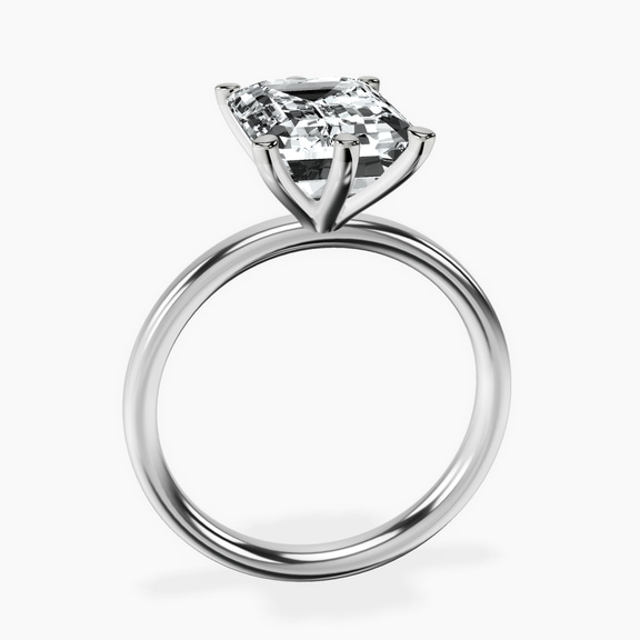 10kt White Gold Six Prong Solitaire 2mm Lab Diamond Ring side right image one