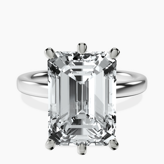 Platinum Six Prong Solitaire 2mm Lab Diamond Ring front image