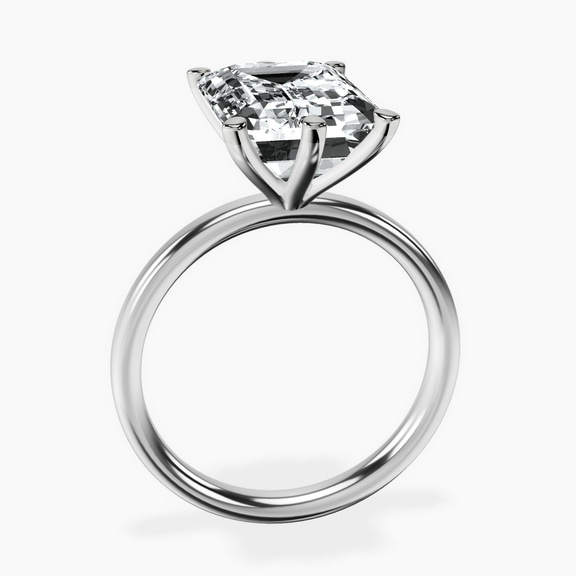 Platinum Six Prong Solitaire 2mm Lab Diamond Ring side right image one