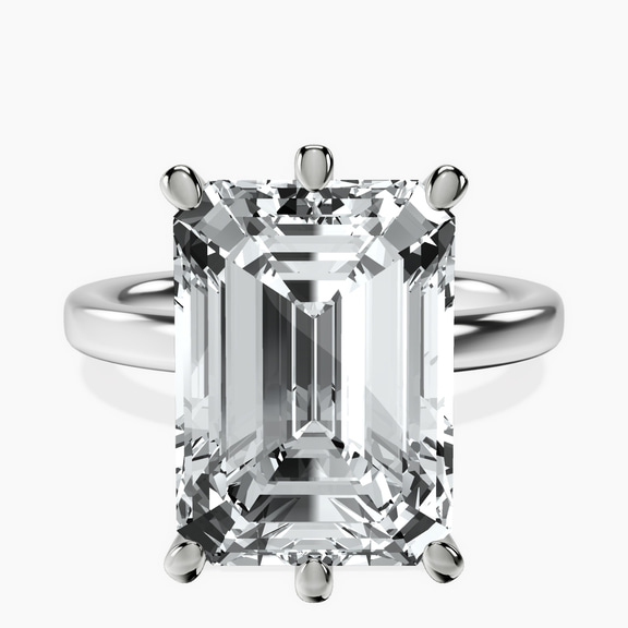Platinum Six Prong Solitaire 2mm Lab Diamond Ring front image