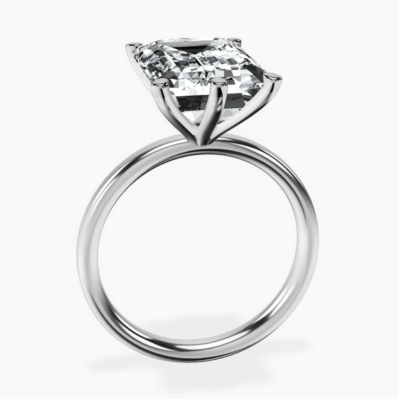 Platinum Six Prong Solitaire 2mm Lab Diamond Ring side right image one