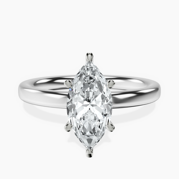 Platinum Six Prong Solitaire 2mm Lab Diamond Ring front image