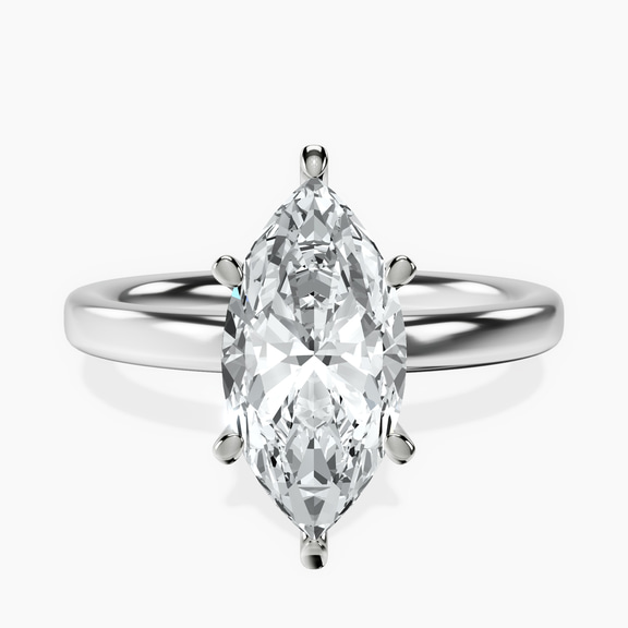 18ct White Gold Six Prong Solitaire 2mm Lab Diamond Ring front image