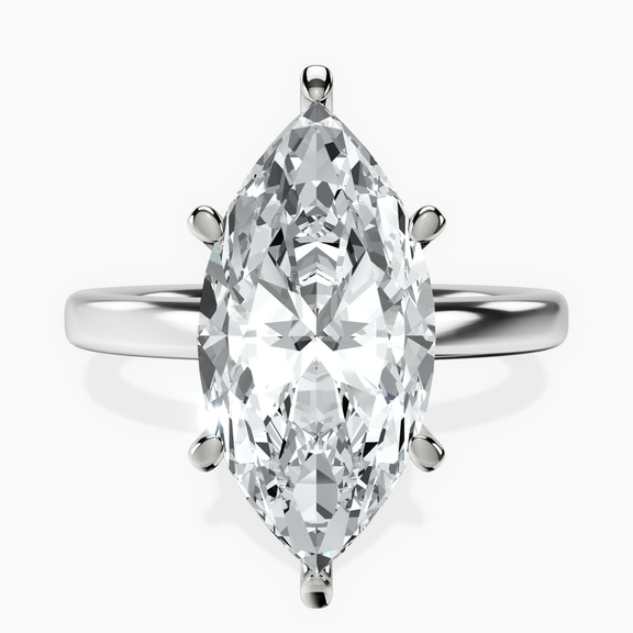 Platinum Six Prong Solitaire 2mm Lab Diamond Ring front image
