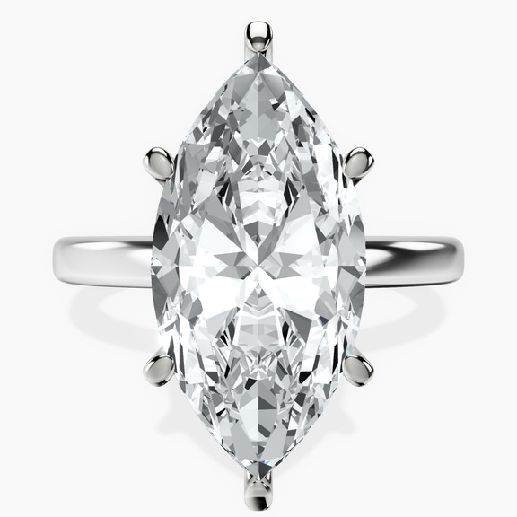 Platinum Six Prong Solitaire 2mm Lab Diamond Ring front image