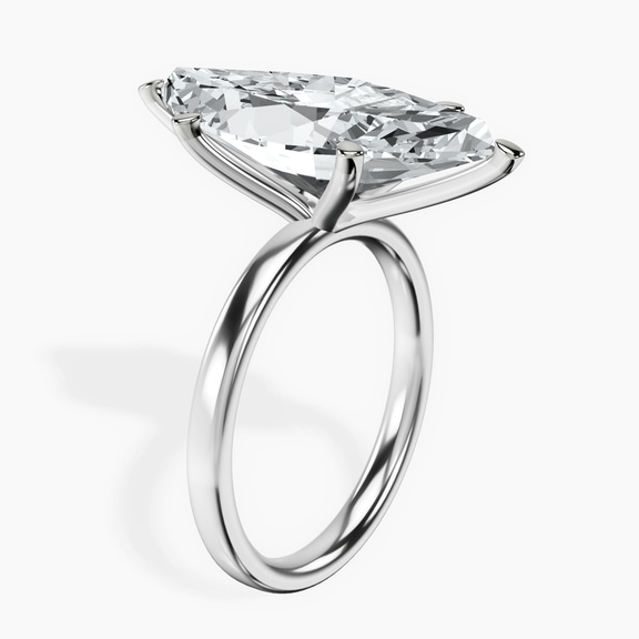 Platinum Six Prong Solitaire 2mm Lab Diamond Ring standing product image one