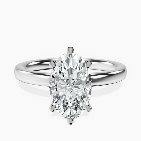 Platinum Six Prong Solitaire 2mm Lab Diamond Ring front image