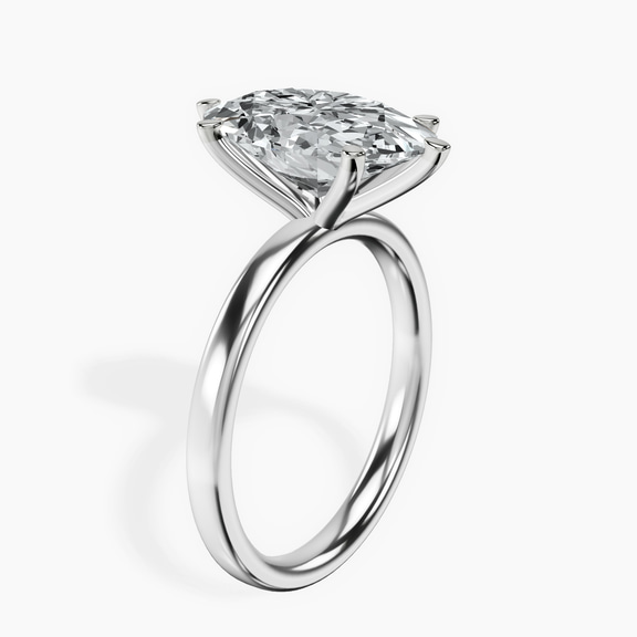 14kt White Gold Six Prong Solitaire 2mm Lab Diamond Ring standing product image one