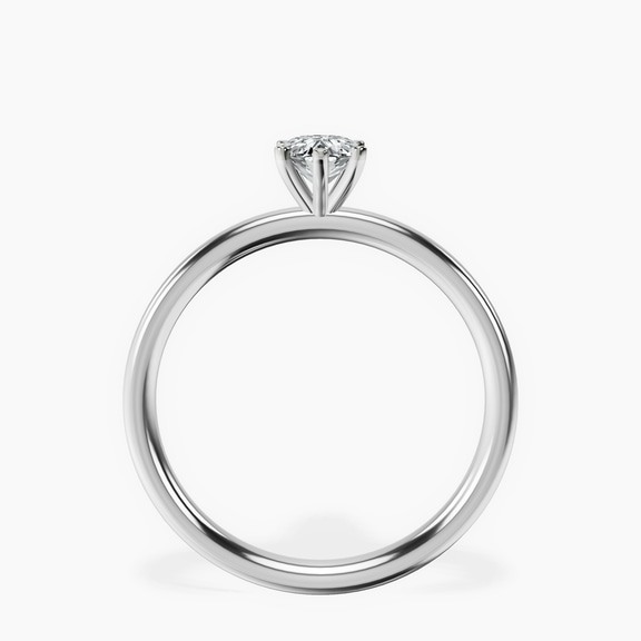 14kt White Gold Six Prong Solitaire 2mm Lab Diamond Ring side right image one