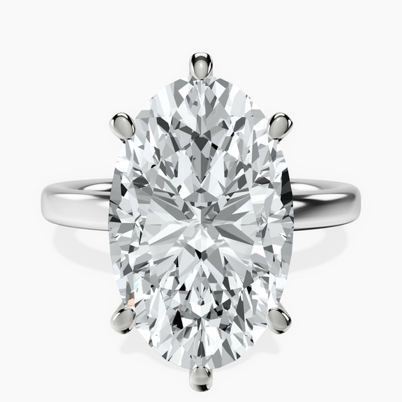 10kt White Gold Six Prong Solitaire 2mm Lab Diamond Ring front image