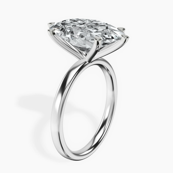 10kt White Gold Six Prong Solitaire 2mm Lab Diamond Ring standing product image one