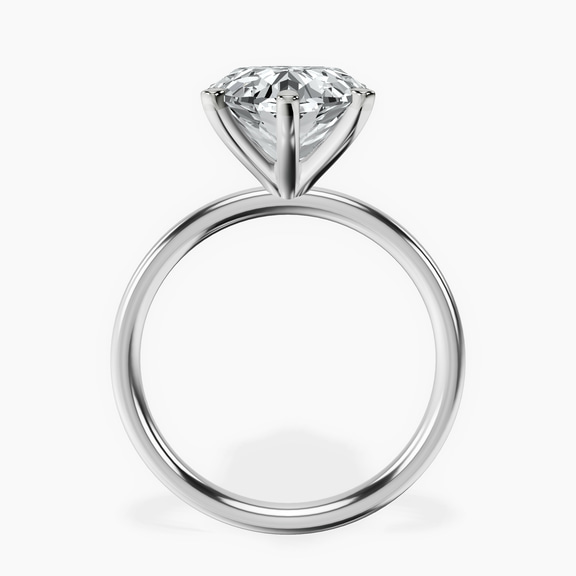 10kt White Gold Six Prong Solitaire 2mm Lab Diamond Ring side right image one