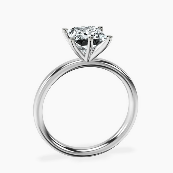 10kt White Gold Six Prong Solitaire 2mm Lab Diamond Ring side right image one