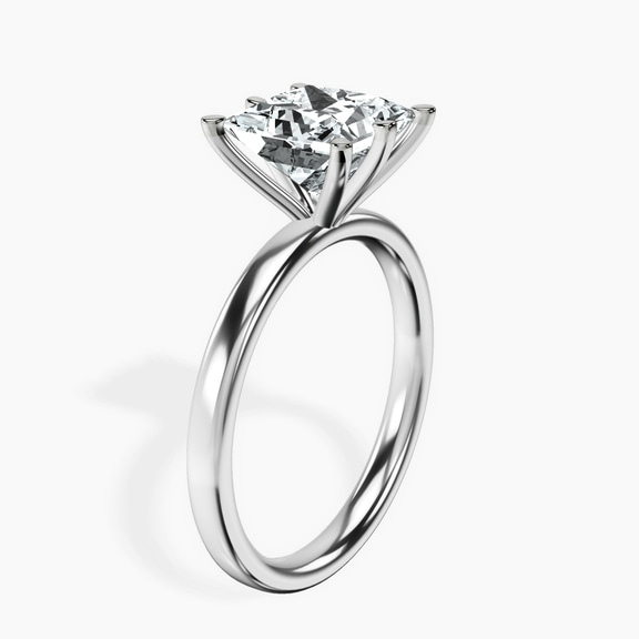 Platinum Six Prong Solitaire 2mm Lab Diamond Ring standing product image one