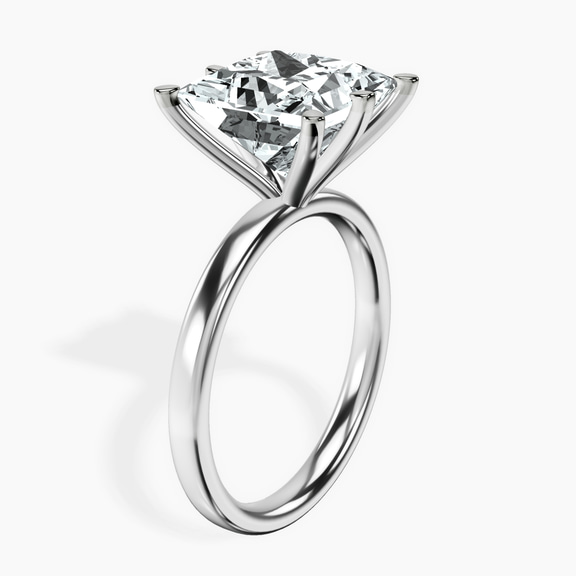 14kt White Gold Six Prong Solitaire 2mm Lab Diamond Ring standing product image one