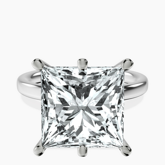 Platinum Six Prong Solitaire 2mm Lab Diamond Ring front image