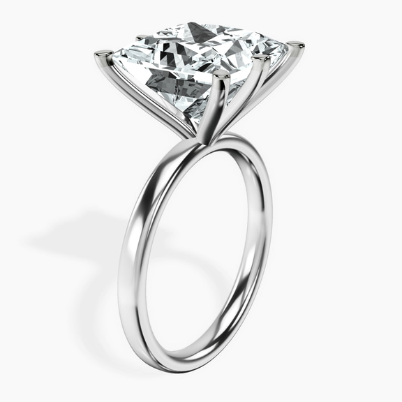 Platinum Six Prong Solitaire 2mm Lab Diamond Ring standing product image one