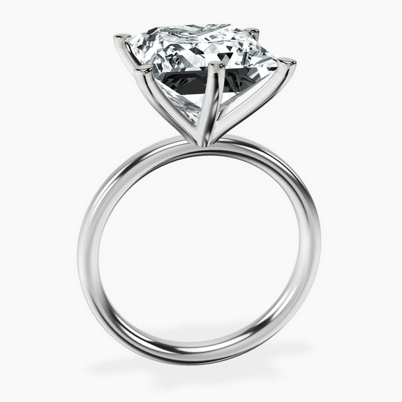 Platinum Six Prong Solitaire 2mm Lab Diamond Ring side right image one
