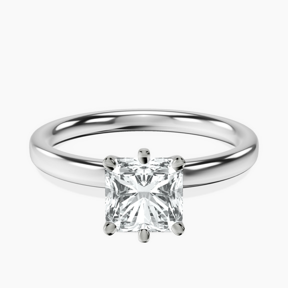 Platinum Six Prong Solitaire 2mm Lab Diamond Ring front image