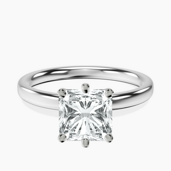 18ct White Gold Six Prong Solitaire 2mm Lab Diamond Ring front image