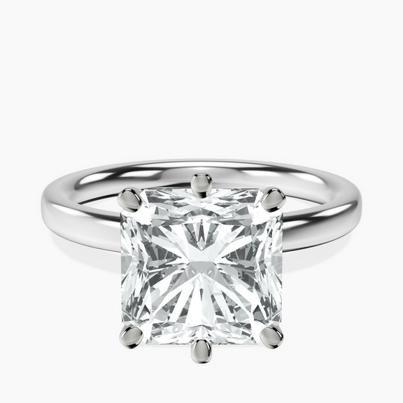 Platinum Six Prong Solitaire 2mm Lab Diamond Ring front image