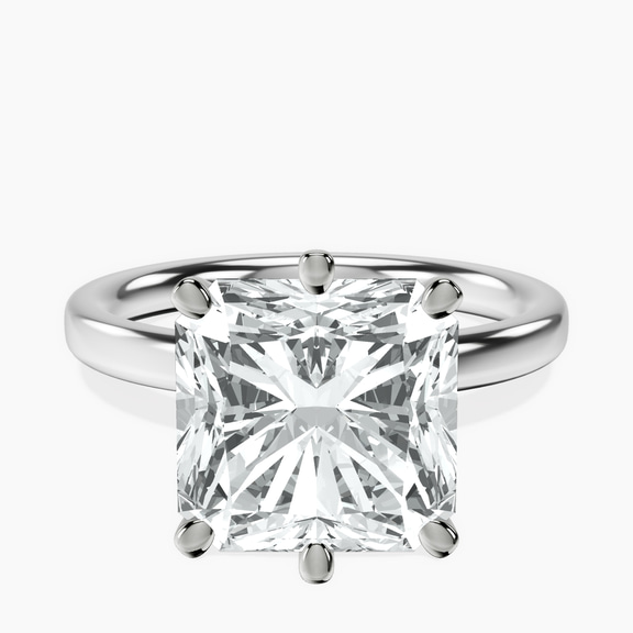 Platinum Six Prong Solitaire 2mm Lab Diamond Ring front image