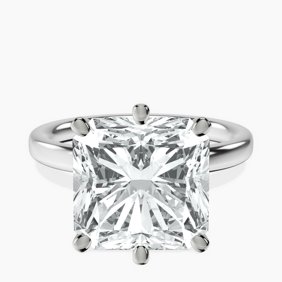 Platinum Six Prong Solitaire 2mm Lab Diamond Ring front image