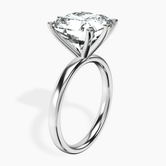 Platinum Six Prong Solitaire 2mm Lab Diamond Ring standing product image one