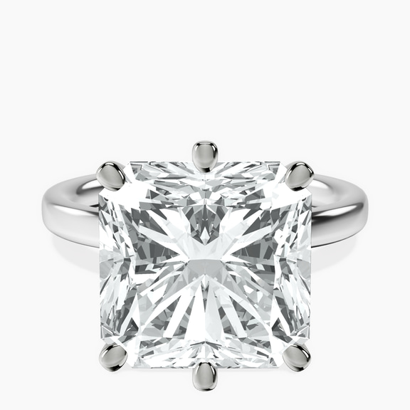 10kt White Gold Six Prong Solitaire 2mm Lab Diamond Ring front image