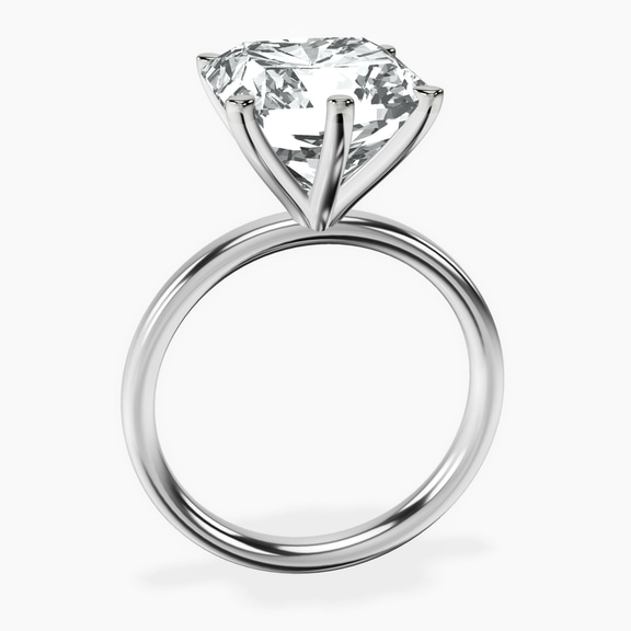 10kt White Gold Six Prong Solitaire 2mm Lab Diamond Ring side right image one