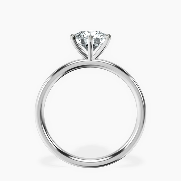 Platinum Six Prong Solitaire 2mm Lab Diamond Ring side right image one