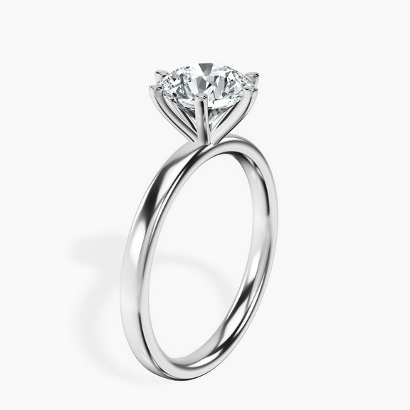 18ct White Gold Six Prong Solitaire 2mm Lab Diamond Ring standing product image one
