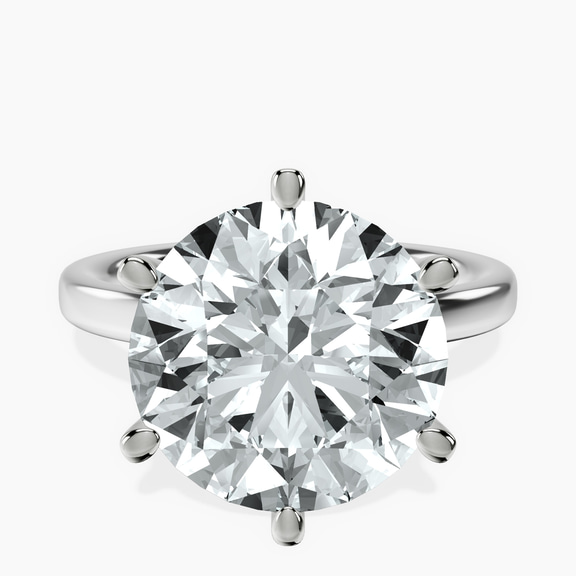 14kt White Gold Six Prong Solitaire 2mm Lab Diamond Ring front image