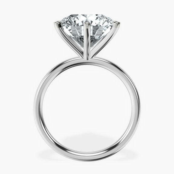 14kt White Gold Six Prong Solitaire 2mm Lab Diamond Ring side right image one