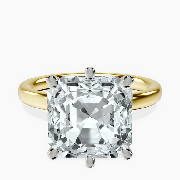 10kt Yellow Gold Six Prong Solitaire 2mm Lab Diamond Ring front image