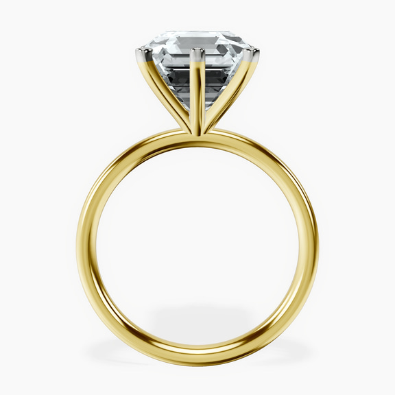10kt Yellow Gold Six Prong Solitaire 2mm Lab Diamond Ring side right image one