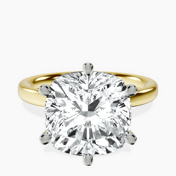 10kt Yellow Gold Six Prong Solitaire 2mm Lab Diamond Ring front image