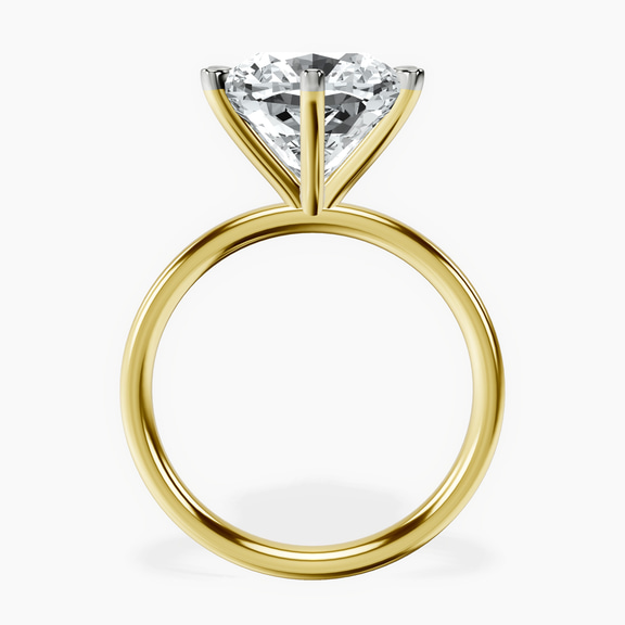 10kt Yellow Gold Six Prong Solitaire 2mm Lab Diamond Ring side right image one