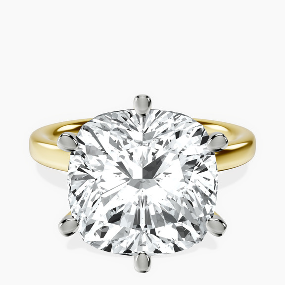 10kt Yellow Gold Six Prong Solitaire 2mm Lab Diamond Ring front image