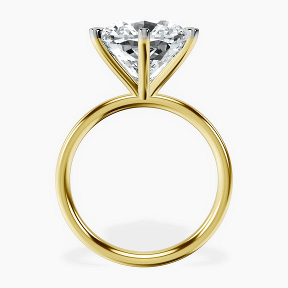 18kt Yellow Gold Six Prong Solitaire 2mm Lab Diamond Ring side right image one