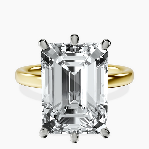 18kt Yellow Gold Six Prong Solitaire 2mm Lab Diamond Ring front image