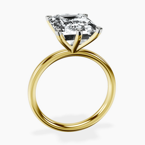 14kt Yellow Gold Six Prong Solitaire 2mm Lab Diamond Ring side right image one