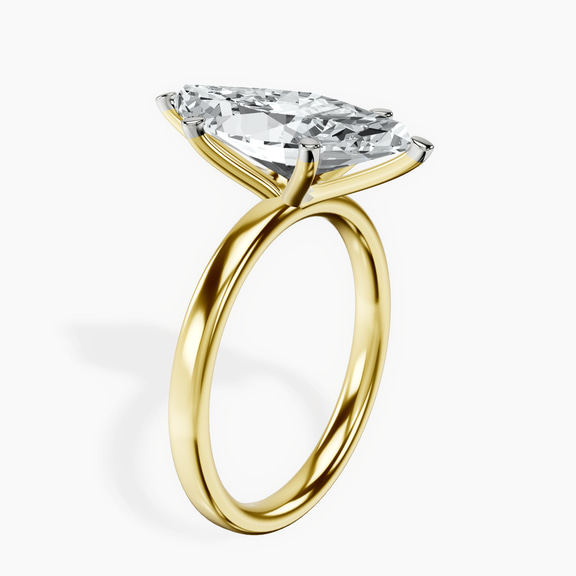 14kt Yellow Gold Six Prong Solitaire 2mm Lab Diamond Ring standing product image one
