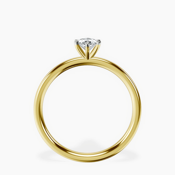 18kt Yellow Gold Six Prong Solitaire 2mm Lab Diamond Ring side right image one