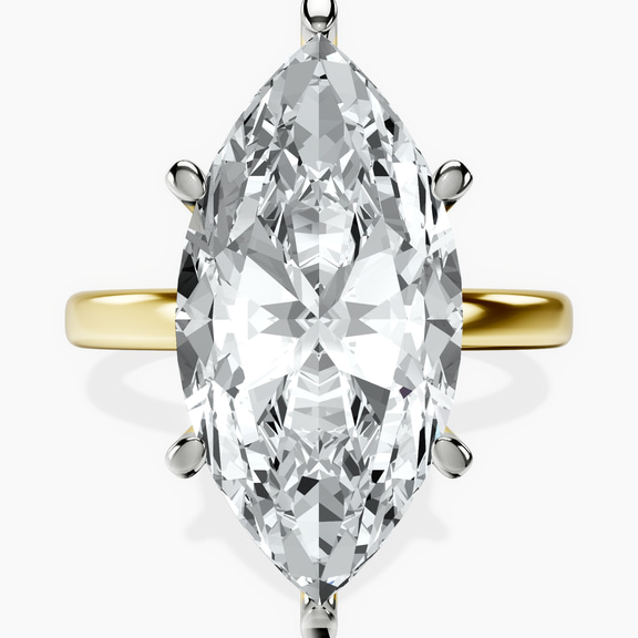 18kt Yellow Gold Six Prong Solitaire 2mm Lab Diamond Ring front image