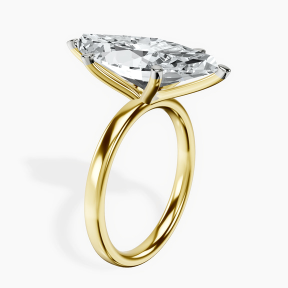 18kt Yellow Gold Six Prong Solitaire 2mm Lab Diamond Ring standing product image one