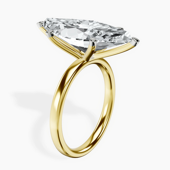 18kt Yellow Gold Six Prong Solitaire 2mm Lab Diamond Ring standing product image one