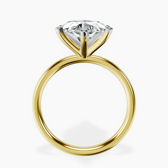 18kt Yellow Gold Six Prong Solitaire 2mm Lab Diamond Ring side right image one