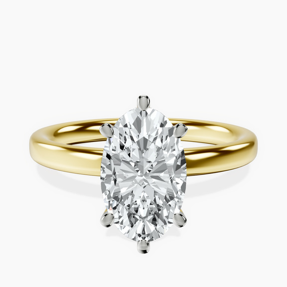 9ct Yellow Gold Six Prong Solitaire 2mm Lab Diamond Ring front image